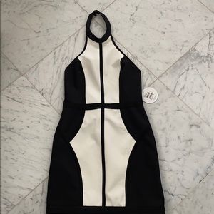 NWT Black and a White halter dress